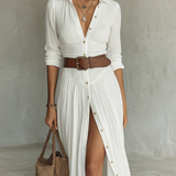 Olivia | Buttoned Maxi Dress with Split