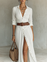 Olivia | Buttoned Maxi Dress with Split