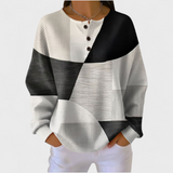Black and White Colourblock Waffle Jumper