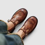Nova | Brogue T-Bar Mary Jane Shoes with a Buckle