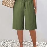 Nevaeh | Knee-Length Shorts with a Drawstring Waist