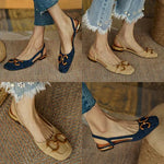 Brenna | Orthopaedic Slingback Flats with a Buckle Detail