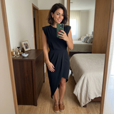 Mabel | Asymmetric Dress with Structured Shoulders