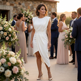 Mabel | Asymmetric Dress with Structured Shoulders