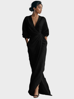 V-Neck Linen Maxi Dress