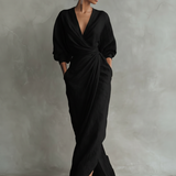 Sophie | V-Neck Linen Maxi Dress