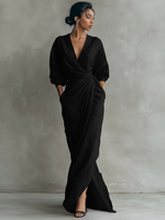 Sophie | V-Neck Linen Maxi Dress