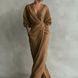 Sophie | V-Neck Linen Maxi Dress