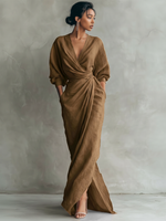 Sophie | V-Neck Linen Maxi Dress