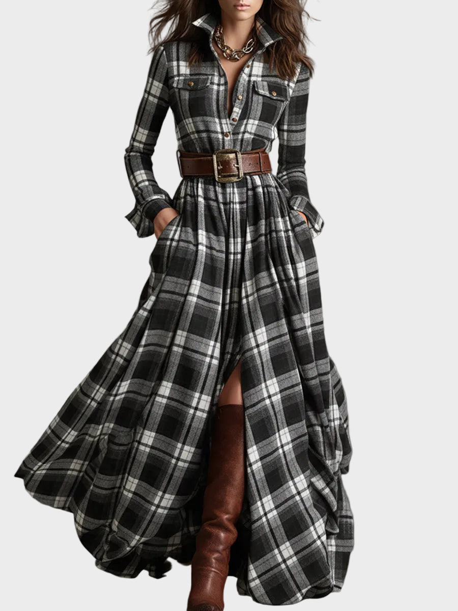 Evelyn | Classic Elegant Shirt Dress Black, photo studio