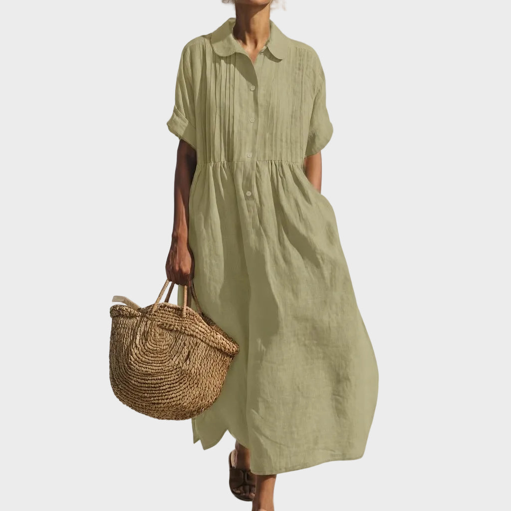 Lysandra | Summer Shirt Dress Light Green, photo studio