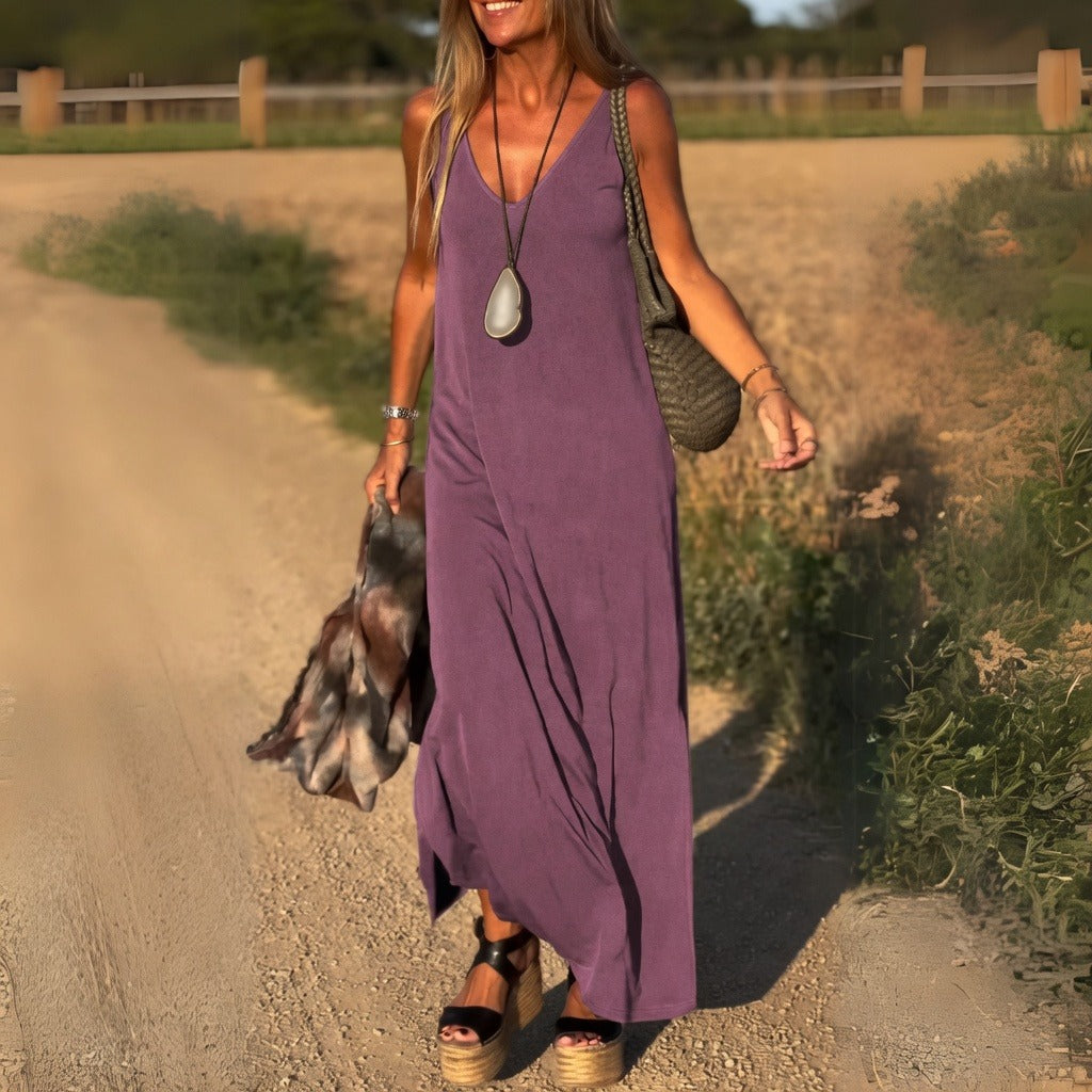 Anouk | Long Light Flowy Dress Lilac, studio photo
