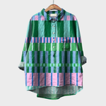Elegant Summer Blouse in Rainbow Check