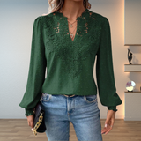 Tess | Openwork Panel Blouse with Balloon Sleeves