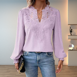 Tess | Openwork Panel Blouse with Balloon Sleeves
