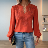 Tess | Openwork Panel Blouse with Balloon Sleeves