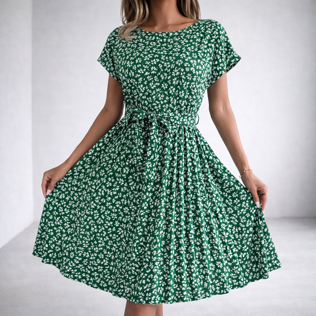 Anneke | Light Casual Summer Dress Green, studio photo