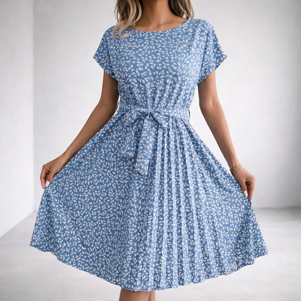 Anneke | Light Casual Summer Dress Blue, studio photo