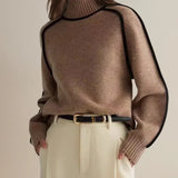 Black Outlined Turtleneck Jumper