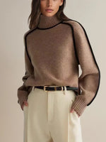 Black Outlined Turtleneck Jumper