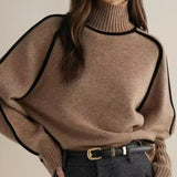 Black Outlined Turtleneck Jumper