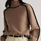 Black Outlined Turtleneck Jumper