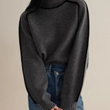 Black Outlined Turtleneck Jumper