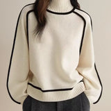 Black Outlined Turtleneck Jumper
