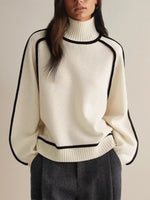 Black Outlined Turtleneck Jumper