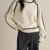 Black Outlined Turtleneck Jumper