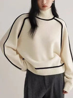 Black Outlined Turtleneck Jumper