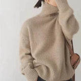 Cream Oversized Turtleneck Jumper