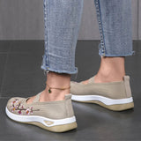 Leona | Orthopaedic Embroidered Knit Slip-Ons with an Instep Strap