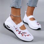 Leona | Orthopaedic Embroidered Knit Slip-Ons with an Instep Strap