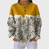 Mustard Graphic Waffle Jumper