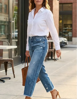 Leia | Cropped Straight-Leg Jeans with a Frayed Hem