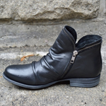 Glinda | Ruched Ankle Boots with a Side Zip