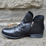 Glinda | Ruched Ankle Boots with a Side Zip