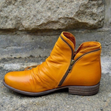 Glinda | Ruched Ankle Boots with a Side Zip