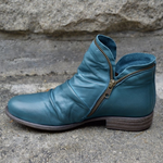 Glinda | Ruched Ankle Boots with a Side Zip