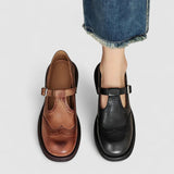 Nova | Brogue T-Bar Mary Jane Shoes with a Buckle
