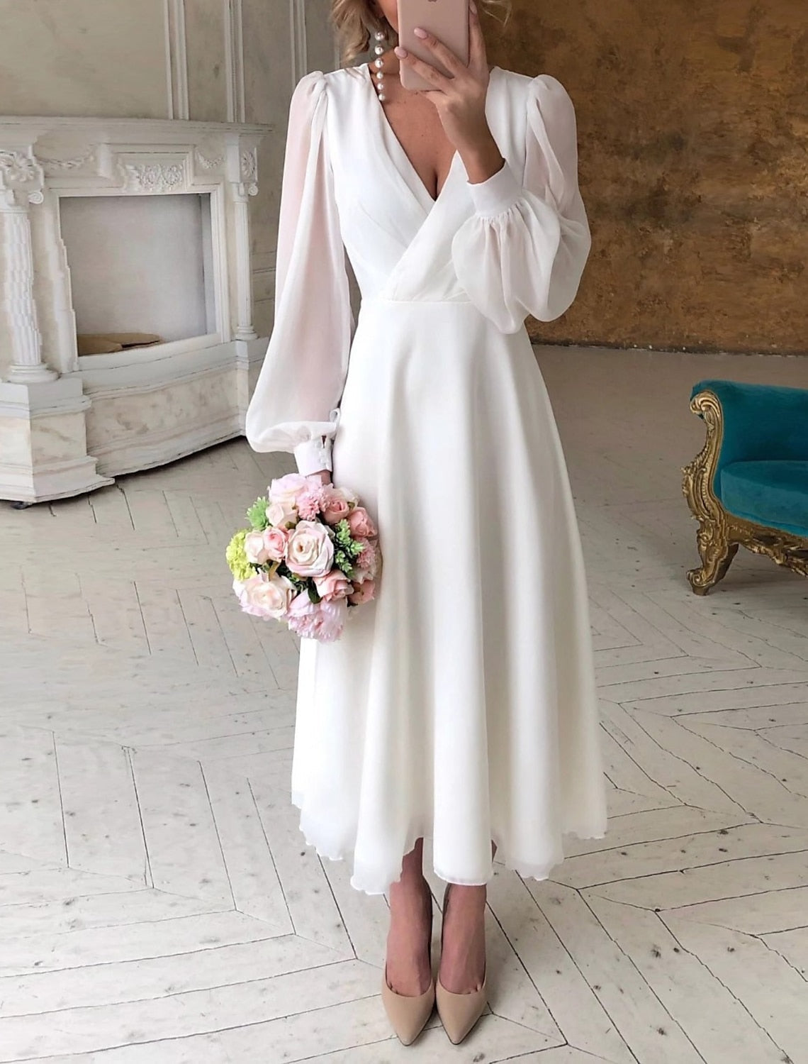 Nerissa | White Wedding Dress White, studio photo