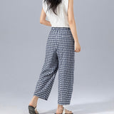 Chelsea | Gingham Ankle Trousers with an Elasticated Waist
