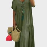 Linnea | Flowy V-Neck Maxi Dress with Ruffles