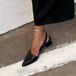 Dani | Orthopaedic Slingback Block Heels with a Pointed Toe