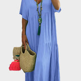 Linnea | Flowy V-Neck Maxi Dress with Ruffles