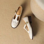 Thin-Strap Flat Leather Mary Janes