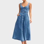 Anita | Strapless Button-Front Denim Dress