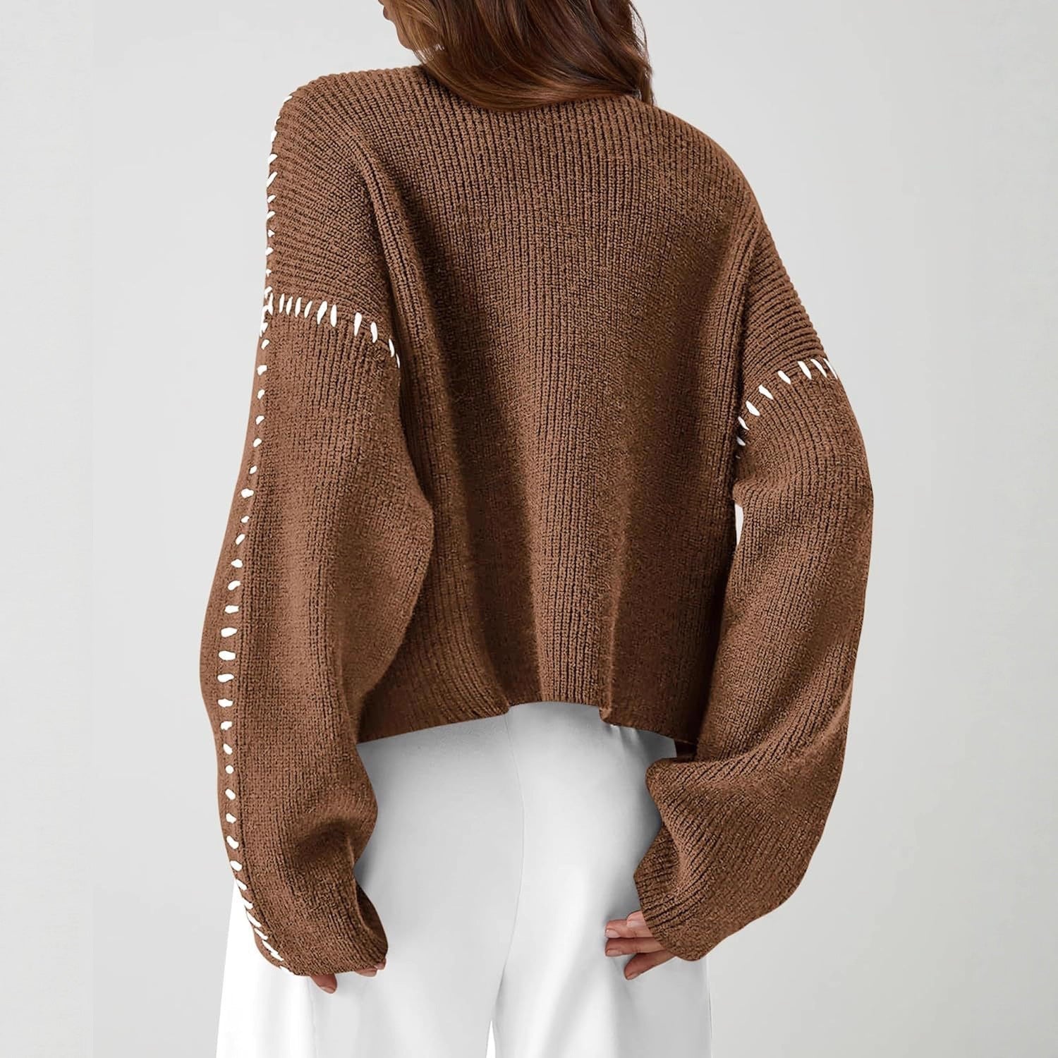 Black Contrast Stitch Jumper