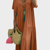 Linnea | Flowy V-Neck Maxi Dress with Ruffles